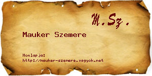 Mauker Szemere névjegykártya